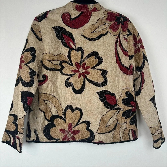 Alfred Dinner Vintage Women’s Quilted Open Jacket Size 6 Petite Embroidered - Picture 2 of 8